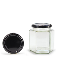 Sechseckglas 390 ml