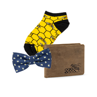 Socke, Portemonnaie und Fliege