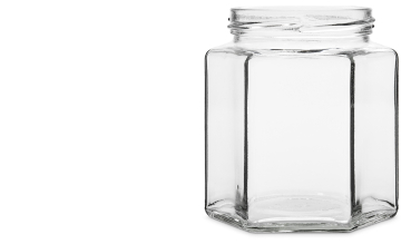 Hexagonal jar 390 ml without lid
