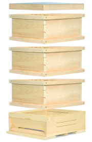 Segeberger Holzbeute 3, Kantenansicht, Zargen und Deckel schwebend