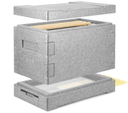 SIPA® EPP Ablegerkasten DN, Kantenansicht, Zarge und Deckel schwebend