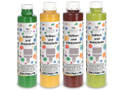Colorvit Beutenfarbe 750 ml, Gruppenbild aller Farben, Frontansicht