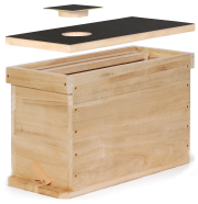 Api'deus® Ablegerkasten Dadant Blatt/ ­ZaDant, Kantenansicht, Deckel und Spundlochabdeckung schwebend