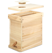 Api'deus Ablegerkasten Kuntzsch Hoch, Kantenansicht, Deckel und Spundlochabdeckung schwebend