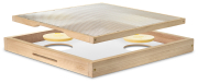 12er Dadant Komfort Zwischenboden, Kantenansicht, Einzelteile schwebend