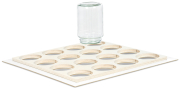 Frankenbeute® Gläsereinsatz für Wabenhonig, Kantenansicht, Glas schwebend