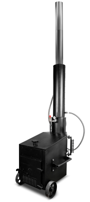 ApiNord® Holz Dampfgenerator PRO, Kantenansicht, Rauchabzug ausgefahren