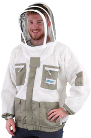 Fundgruben Schutzhemd mit Haube WEISS/KHAKI