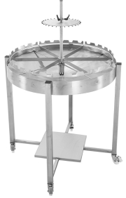 SIPA® Entdecklungstisch Universal 100 cm, Kantenansicht, aufgebaut, mit zwei Rähmchen auf der Rähmchenablage