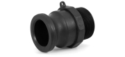 Plastic coupler with 1.5" external thread for fillers