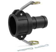 Plastic lever arm quick coupling