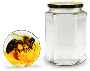 Sechseckglas 720 ml mit 82er Biene