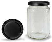 Rundglas 770 ml mit 82er schwarz-matt Blueseal®