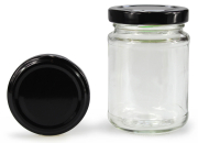 Rundglas 190 ml mit 58er schwarz glänzend