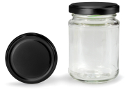 Rundglas 190 ml mit 58er schwarz-matt