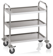 ApiTek® stainless steel trolley with 3 shelves - Kopie