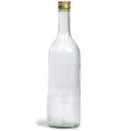 Geradhalsflasche 750 ml mit 28er gold