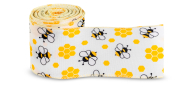 Gift ribbon 64 mm bees and honeycombs