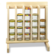 Glas Verkaufsständer 60 cm hoch, Frontansicht mit Gläsern