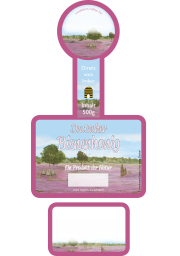 Rütli® Honigglas-Etikett 500 g, Siegel rund, Heide, Frontansicht von Vorder- und Rückseite