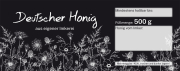 Flores honey jar label "black/white" 500 g wet adhesive
