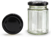 Zwölfeckglas 192 ml mit 58er schwarz glänzend