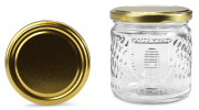 Original Bavarian honey jar 405 ml / 500 g with lid TO 82er Gold