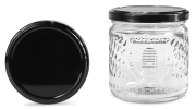 Original Bavarian honey jar 405 ml / 500 g with lid TO 82 black glossy