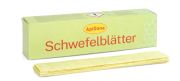 Schwefelblätter, Kantenansicht, ein Blatt angelehnt an den Stapel