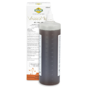 VarroMed® 555 ml, Seitenansicht mit Verpackung dahinter