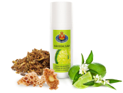 Handbalsam, Frontansicht, Stimmungsbild mit der Flasche zwischen Zutaten, Frontansicht, Stimmungsbild mit dem Spender zwischen Zutaten