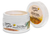 Beemy Honey Intensiv Haarmaske, Frontansicht, offene Dose, Deckel stehend daneben