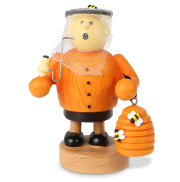 Figur Imker,Keramik 10,5x7cm  Imkerei,Bienenkorb+Pfeife Bieno Casa,orange