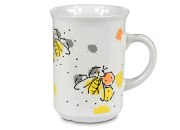 Keramik Tasse weiß mit modernem Bienenmotiv