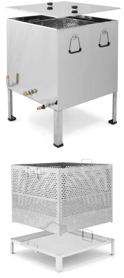 Dampfwachsschmelzer Gigante Schrägansicht mit Wabenkorb