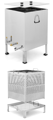 Fundgruben Dampfwachsschmelzer, Kantenansicht, Deckel schwebt